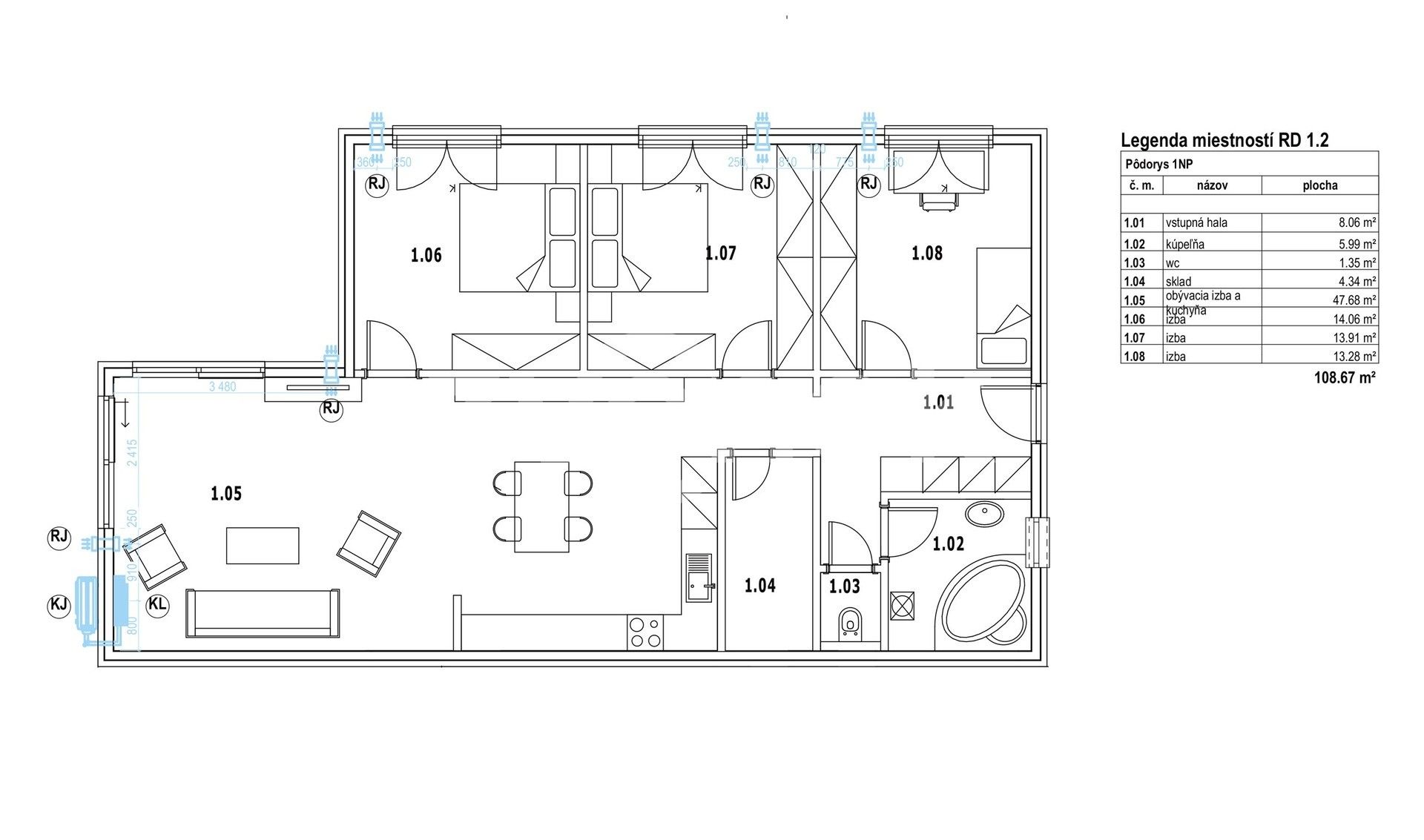 Rodinné domy, Na Jordálce, Uherské Hradiště Sady, 109 m² - 2