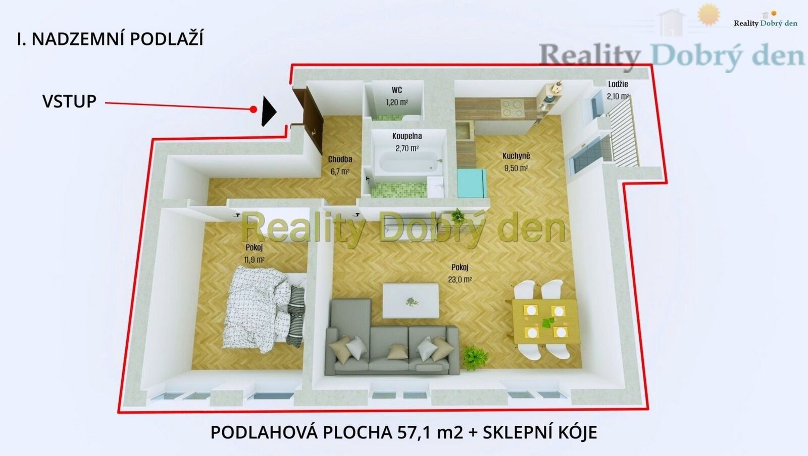 Prodej byt 2+kk - Mařádkova, Opava Předměstí, 57 m² - 2