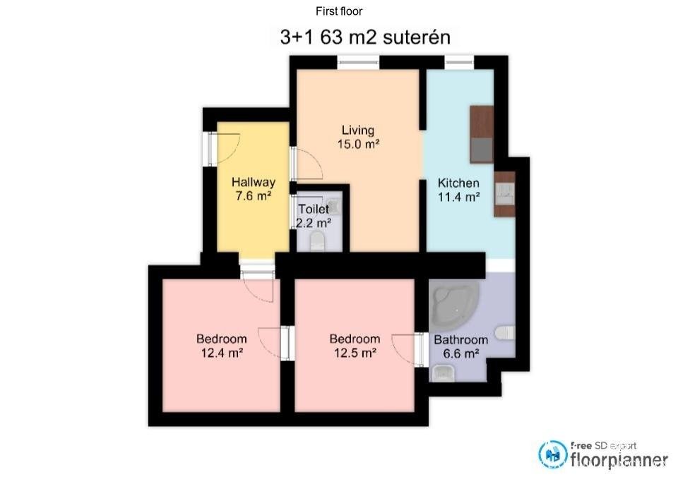Byt 3+kk · 63 m² · Mostecká, Brno - 3