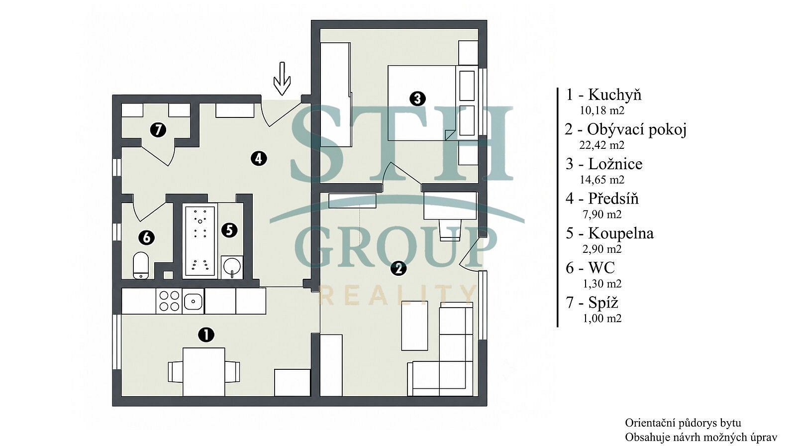 Byt 2+1 · 60 m² · Praha - Liboc, okres Praha 6, Hlavní město Praha - 3