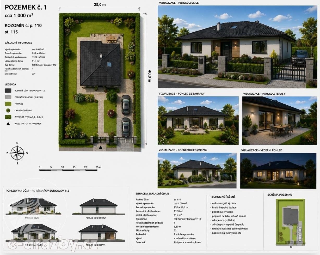 Rodinné domy, Kozomín, 91 m² - 1