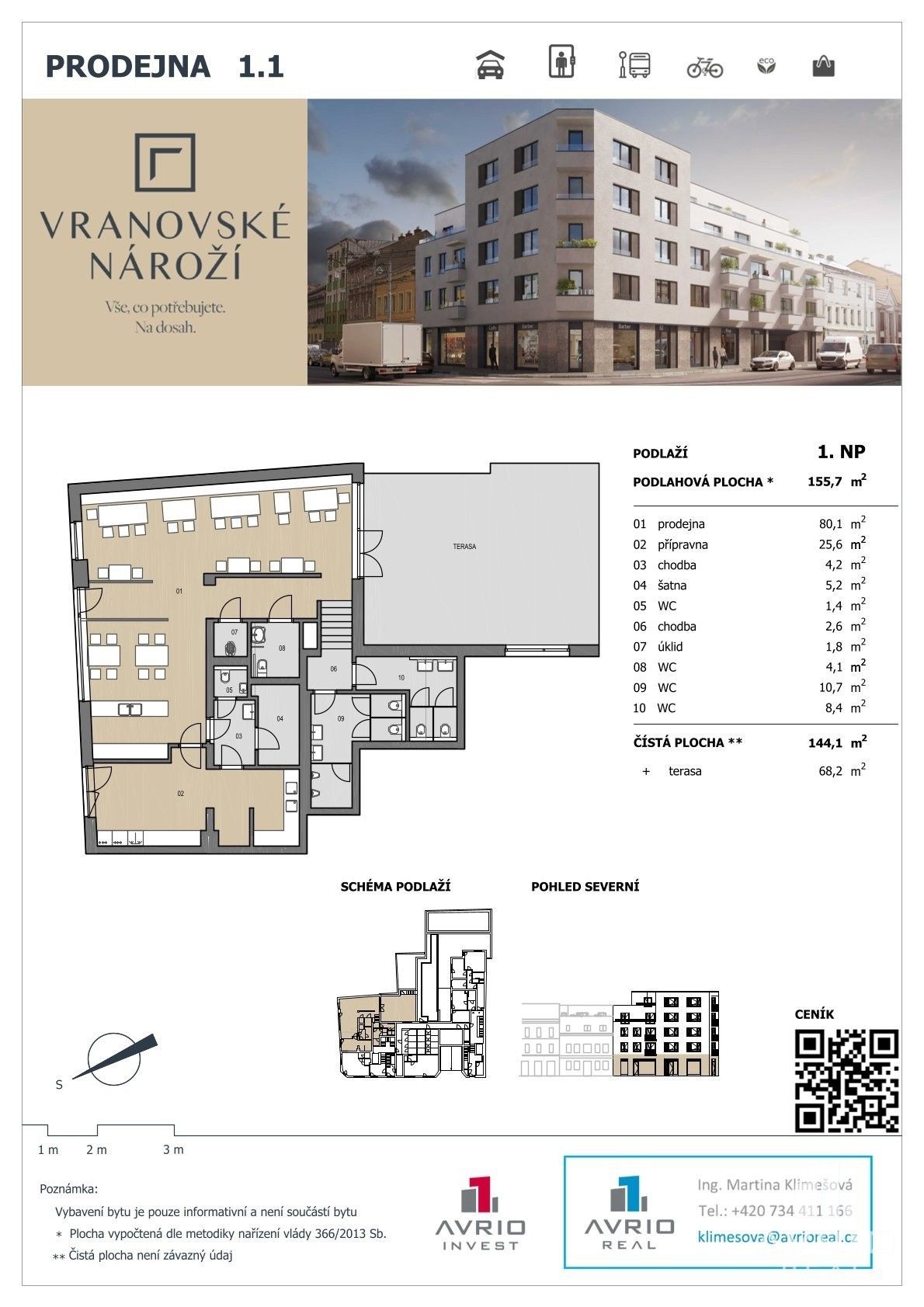 Prodej obchodní prostory - Vranovská, Brno, 144 m²