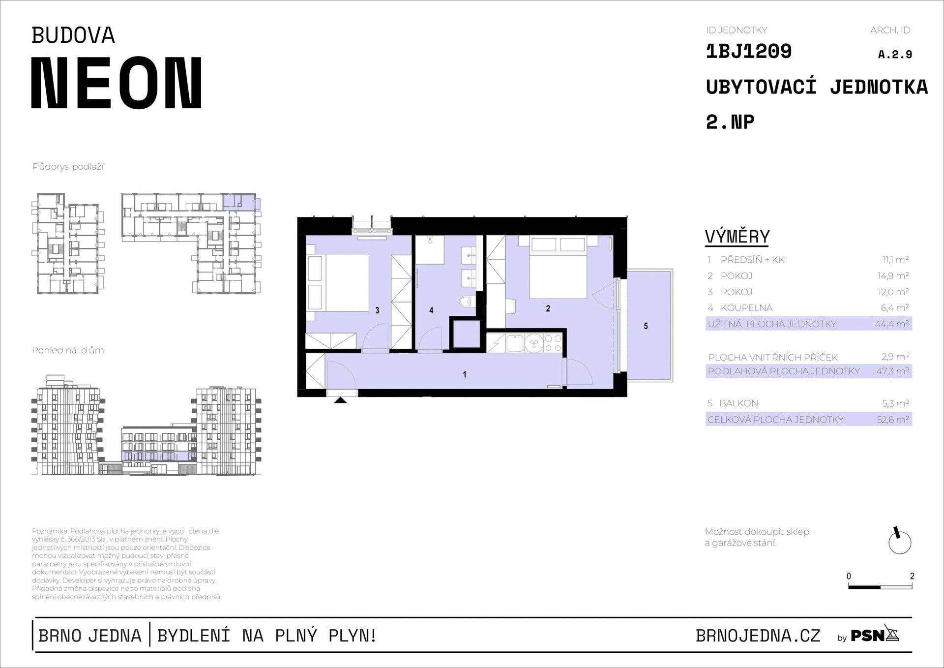 2+1, Plynárenská, Brno Zábrdovice, 45 m² - 2