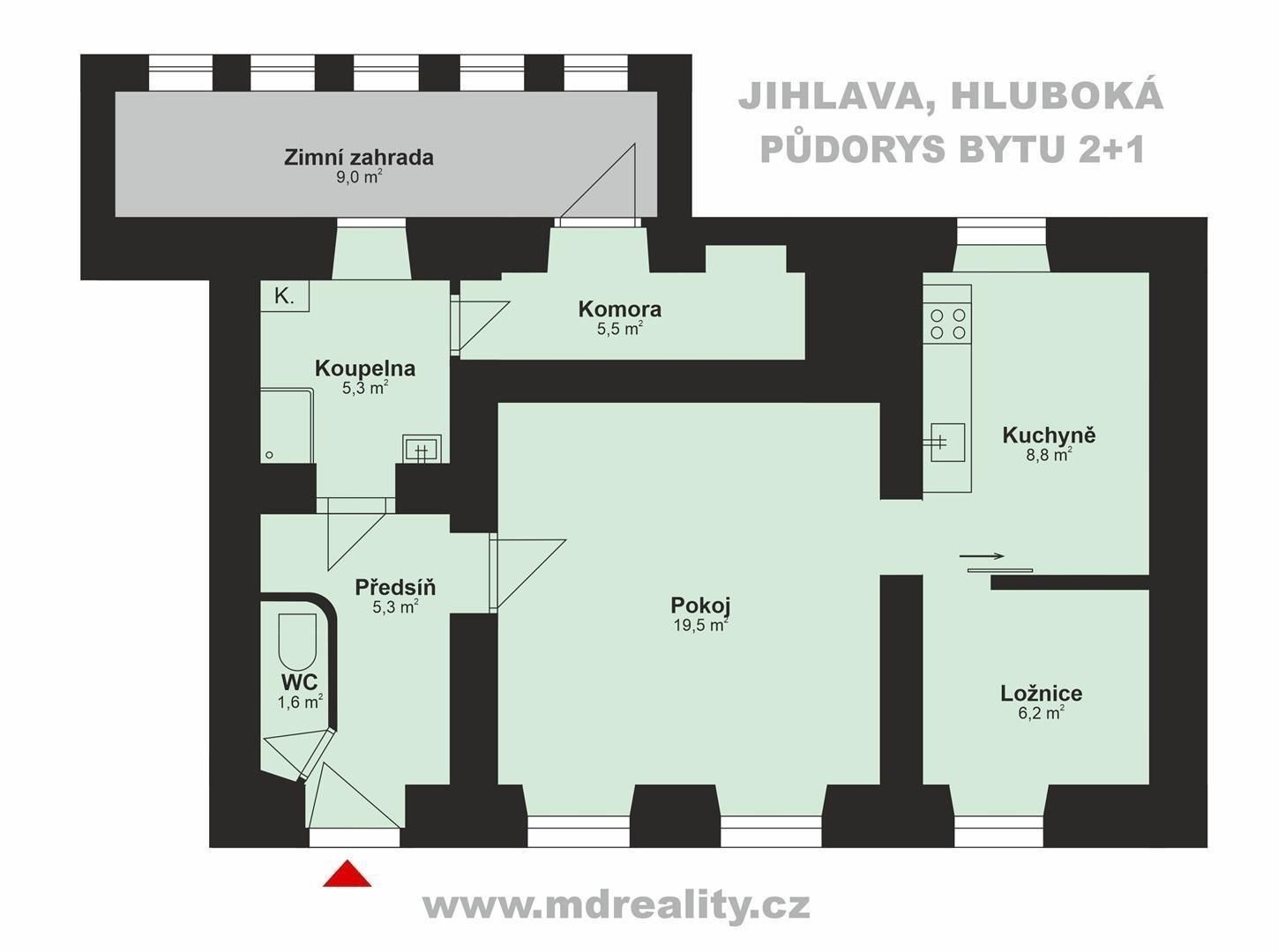Pronájem byt 2+1 - Hluboká, Jihlava, 61 m²