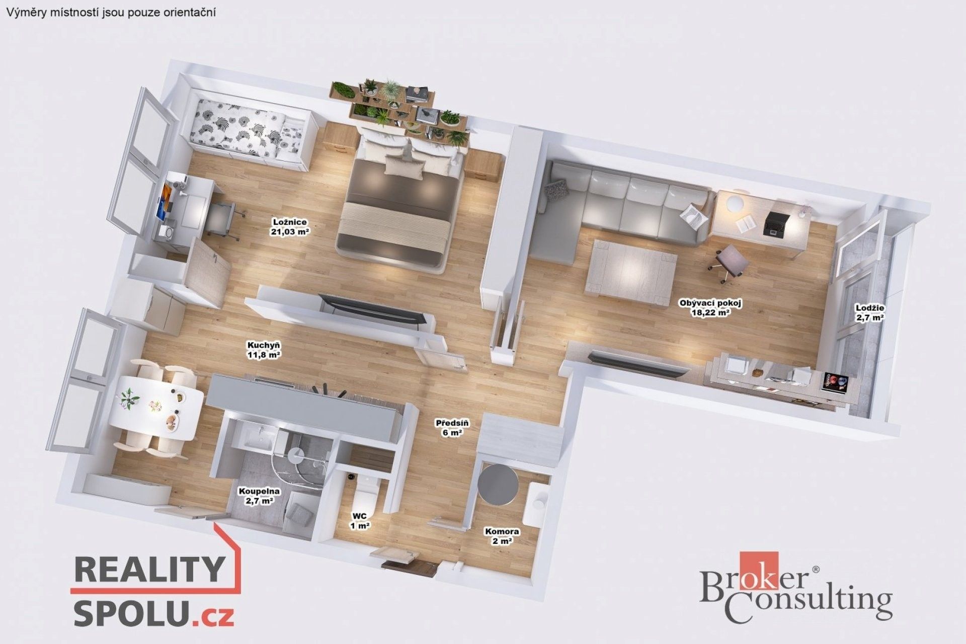 2+1, Černousy, 65 m²