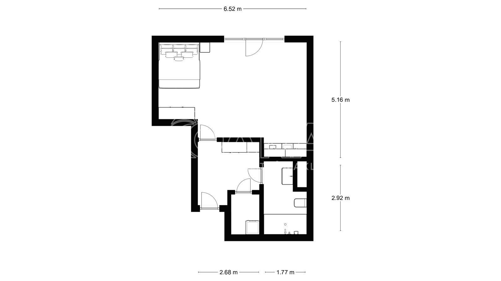 Pronájem byt 1+kk - U Mlýnského kanálu, Praha, 36 m²