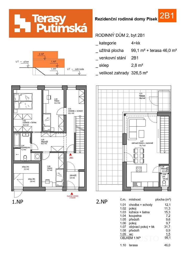 4+kk, Písek - Hradiště, Jihočeský kraj, 99 m² - 2