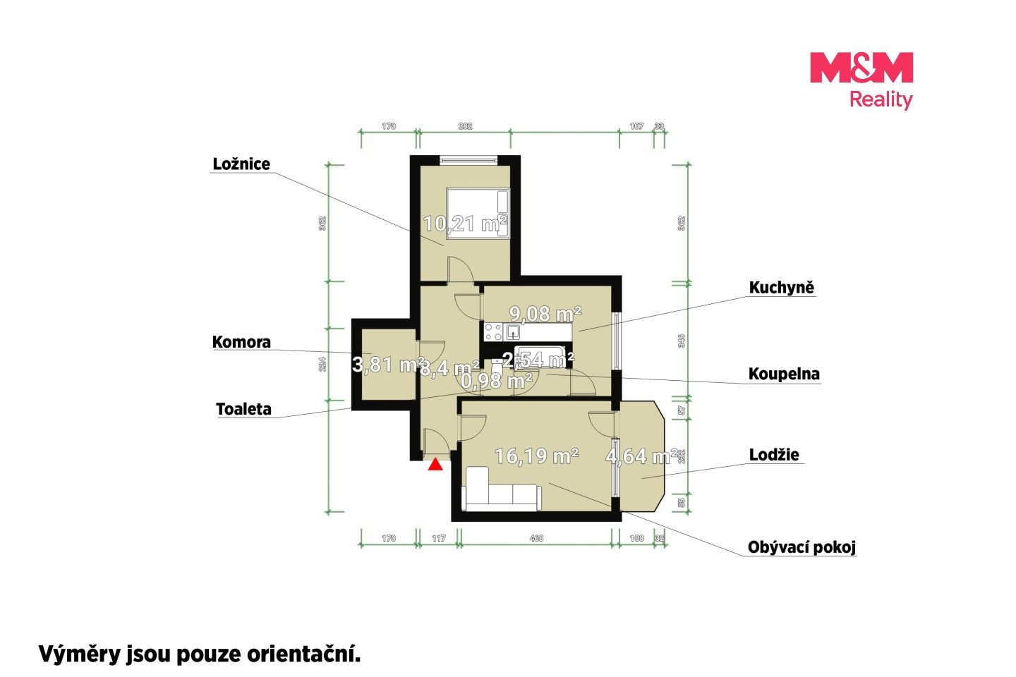 Pronájem byt 2+1 - Heydukova, Strakonice, 55 m² - 2