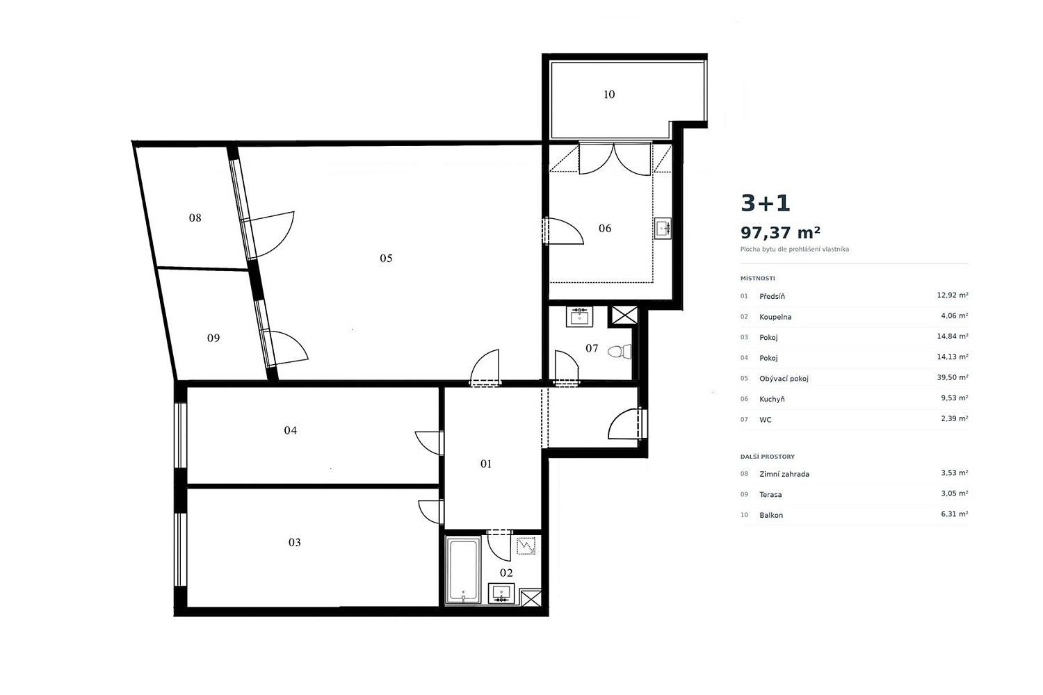Byt 3+1 · 97 m² · Praha - Troja, okres Praha 8, Hlavní město Praha - 3