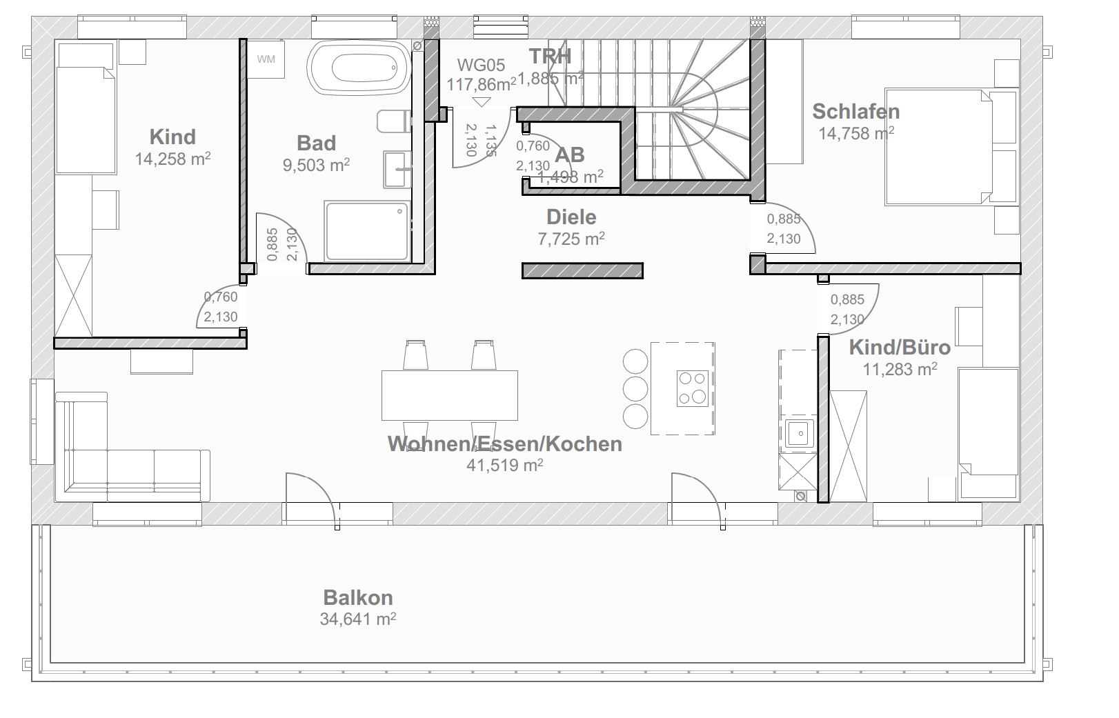 4+1, Ringstraße, , Bavorsko, 118 m² - 2
