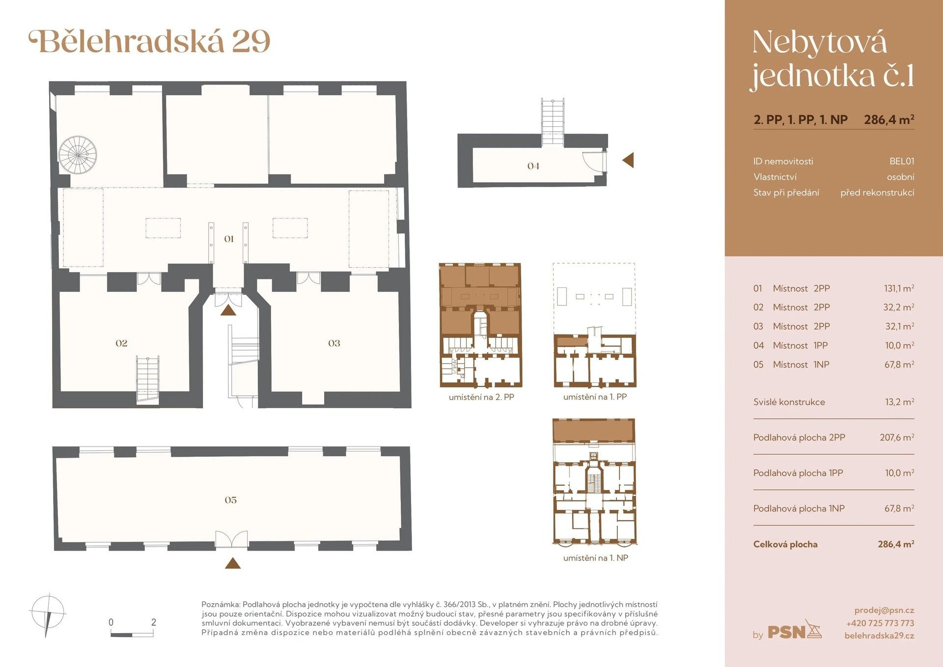 Prodej obchodní prostory - Bělehradská, Praha, 273 m²