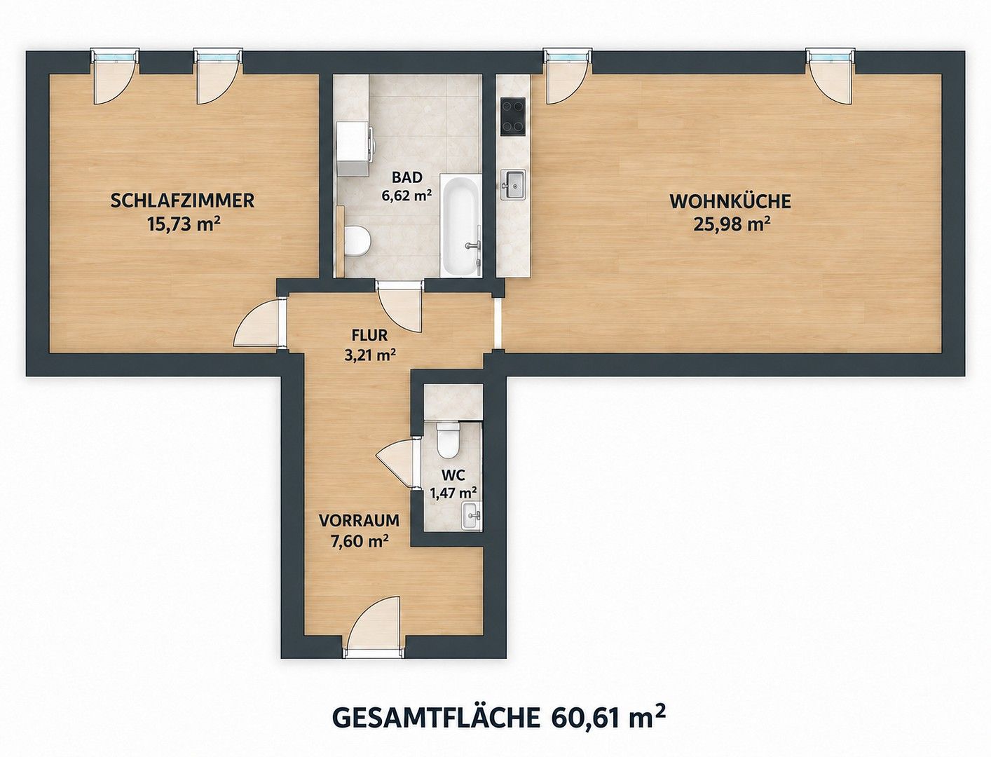 2+1, Carl-Appel-Straße 7 Wien 10. Bezirk Wien 1100, 61 m² - 2