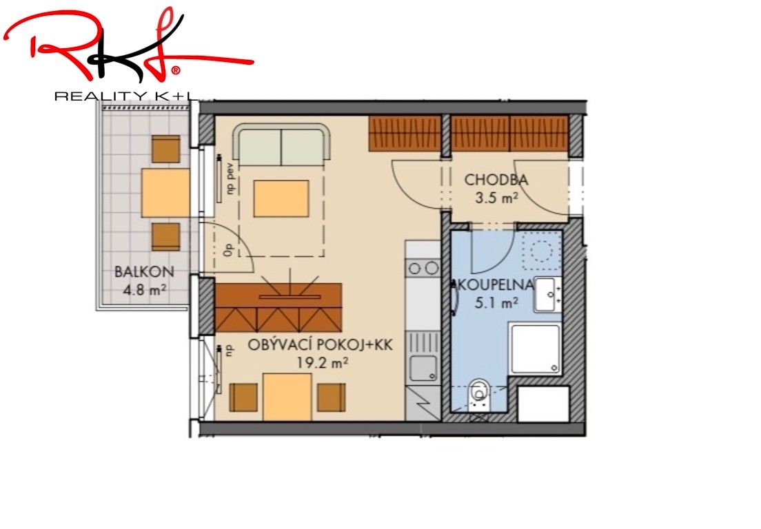 Prodej byt 1+kk - Honzíkova, Praha, 34 m²