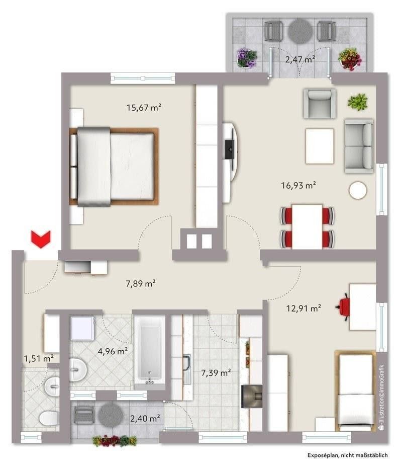 3+1, Schlachthofstraße 17 Memmingen Memmingen Bayern 87700, 72 m² - 1