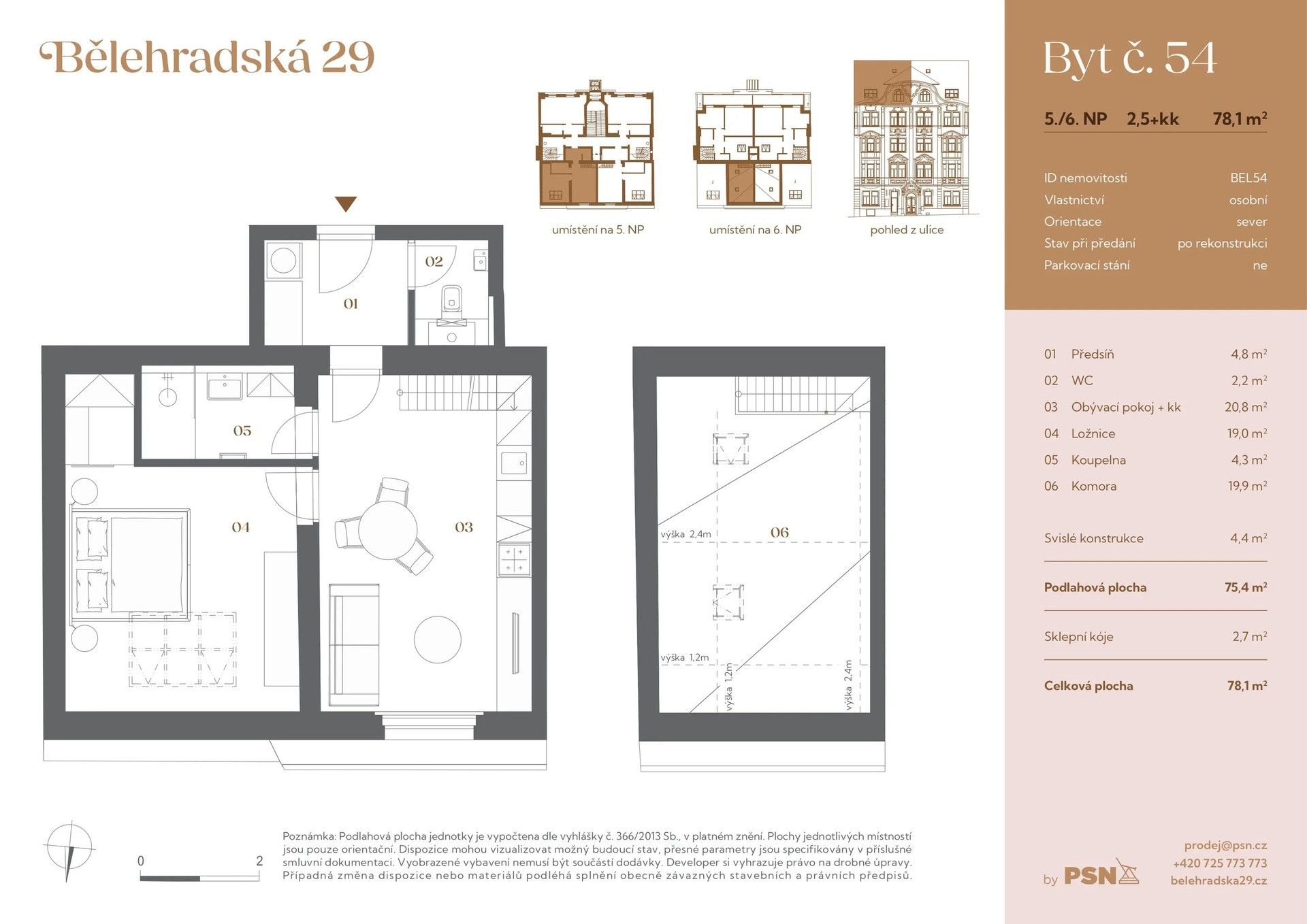Byty, Bělehradská, Praha, 71 m² - 2
