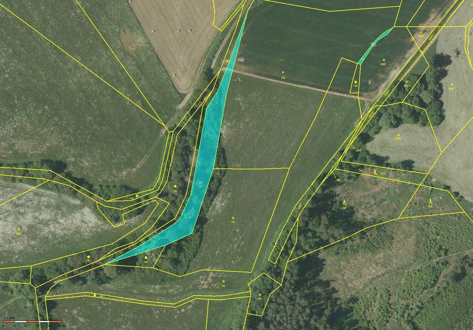 Louky, Újezdec, Mochtín, 2 981 m² - 1