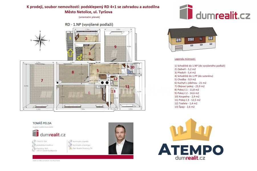 Prodej rodinný dům - Tyršova, Netolice, 321 m²