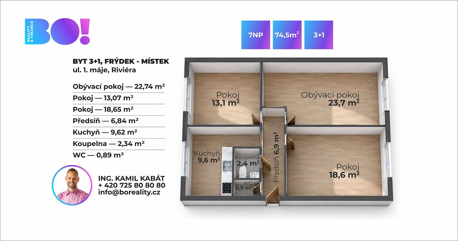 Byt 3+1 · 75 m² · 1. máje, Frýdek-Místek - Místek - 4