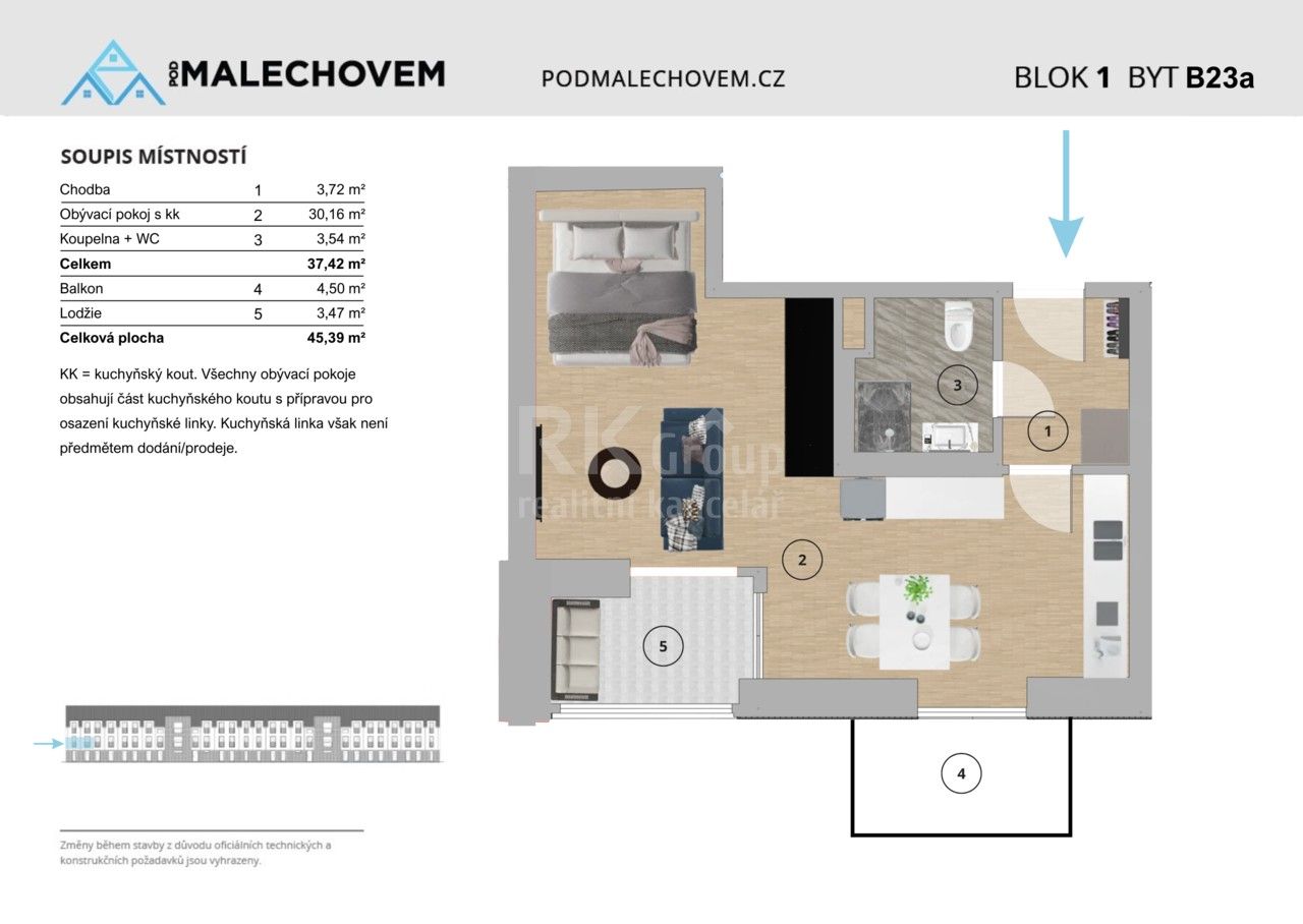 Prodej byt 1+kk - Prokopa Velikého, Český Brod, 38 m²