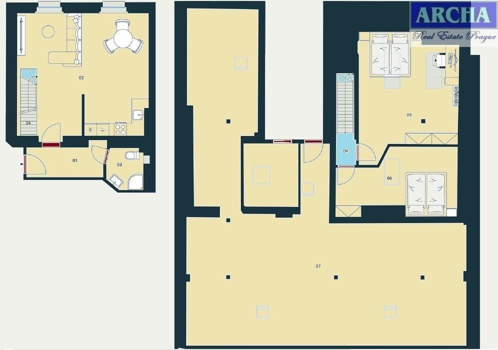 3+kk, Mečislavova, Praha, 214 m²