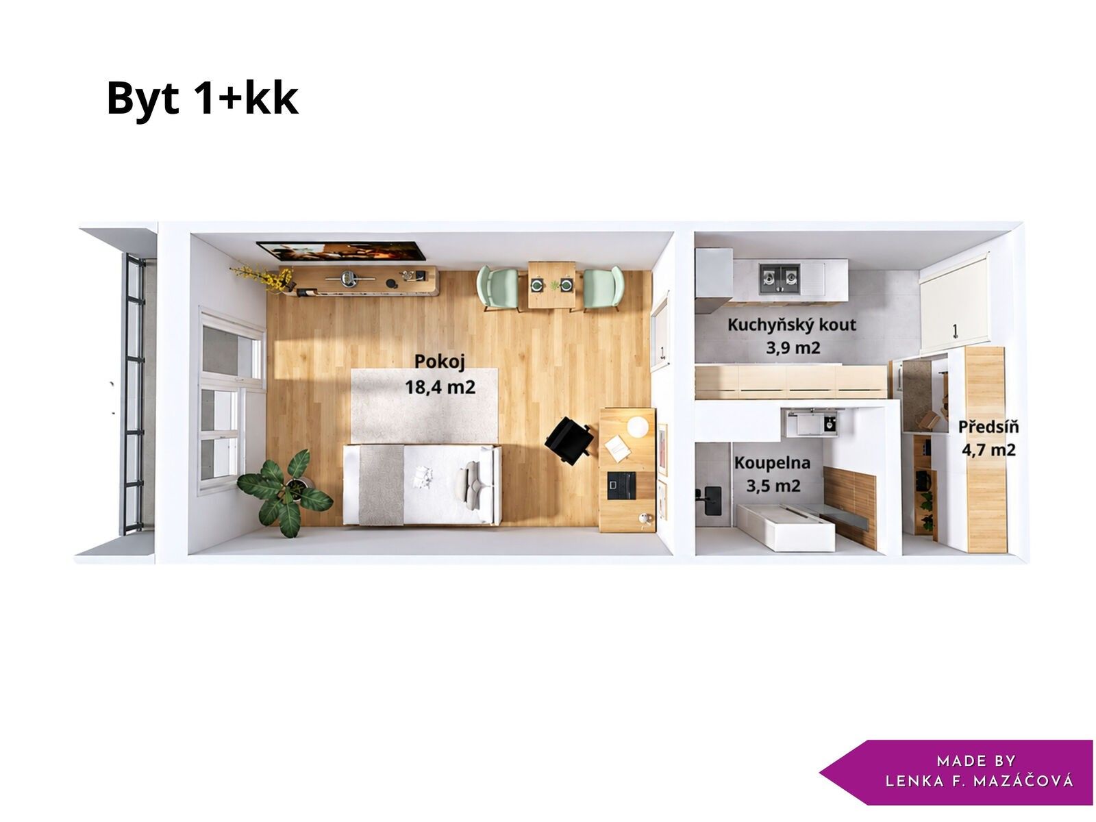 Byt 1+kk · 31 m² · Marie Pujmanové 670, Prostějov Vrahovice - 4
