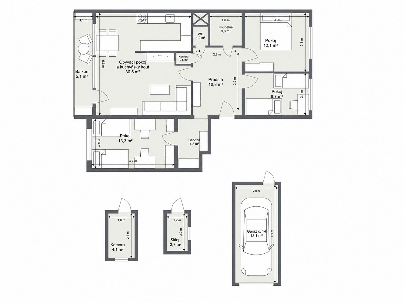 Byt 4+kk · 94 m² · Lýskova, Praha 5 - Stodůlky - 4