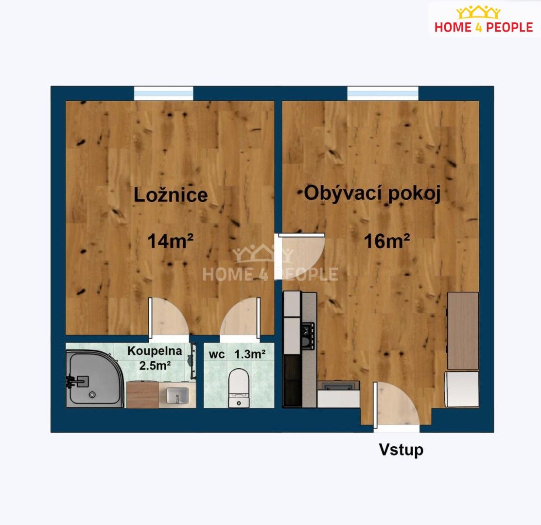 Pronájem byt 2+kk - Novovysočanská, Praha, 37 m²