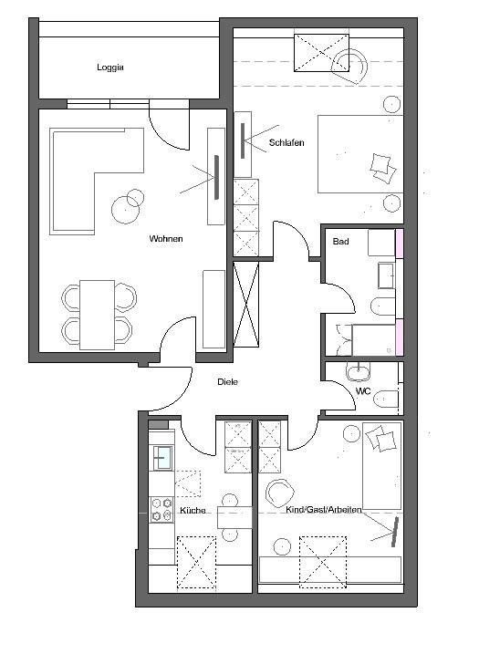 3+1, Friedrich-Ebert-Platz 18+19 Darmstadt Darmstadt Hessen 64289, 79 m²