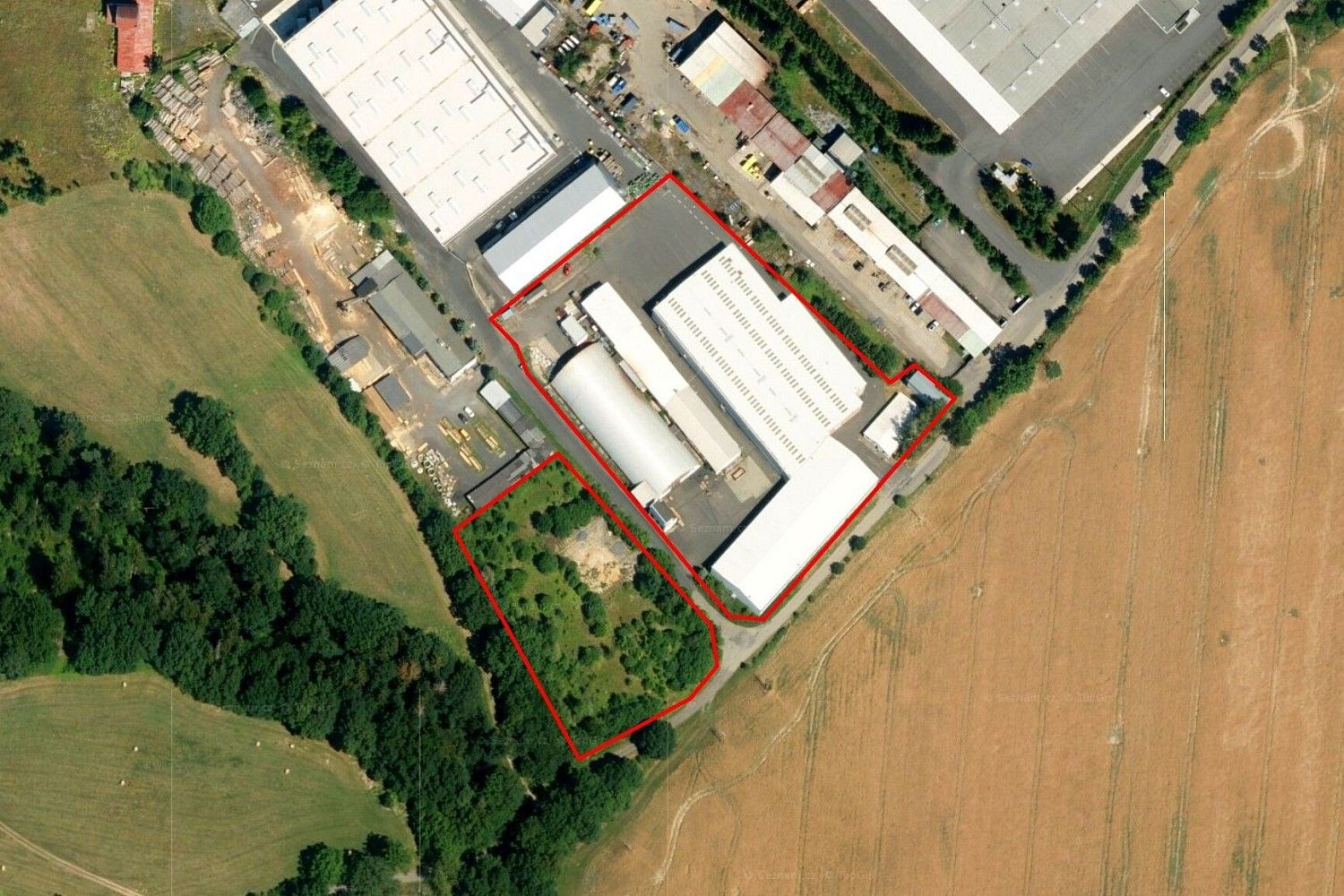 Sklady, Okrouhlá - Jesenice, okres Cheb, Karlovarský kraj, 8 632 m² - 2