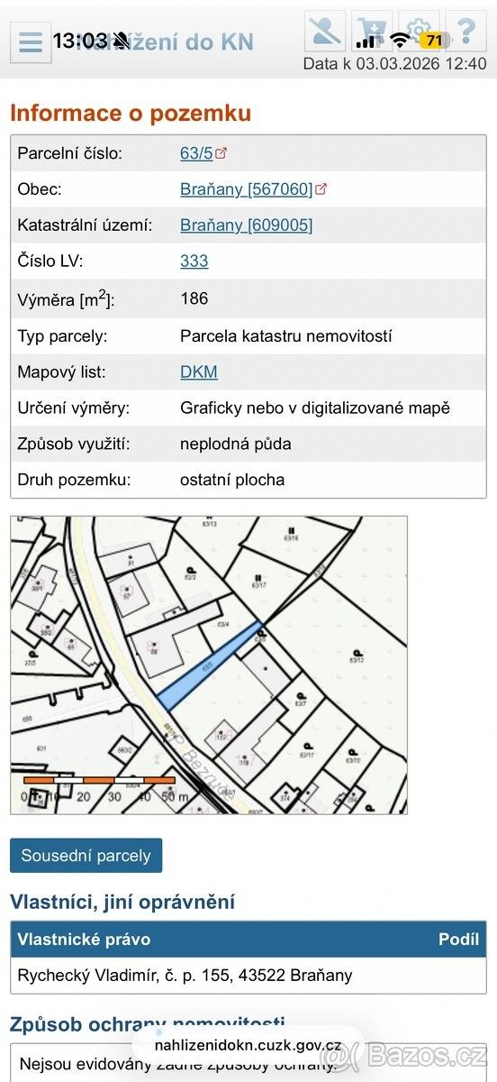 Pozemky pro bydlení, Braňany, 435 22