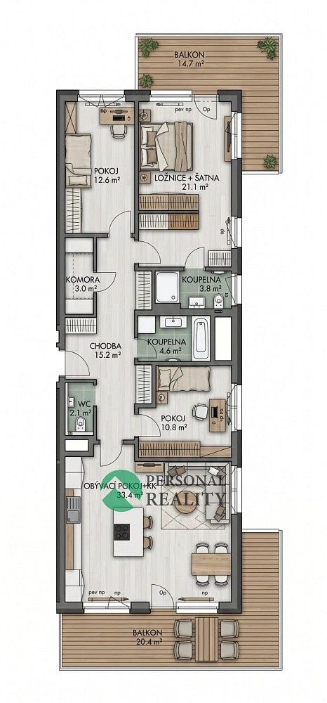 4+kk, Thomasova, Praha 5 - Třebonice, 113 m² - 2