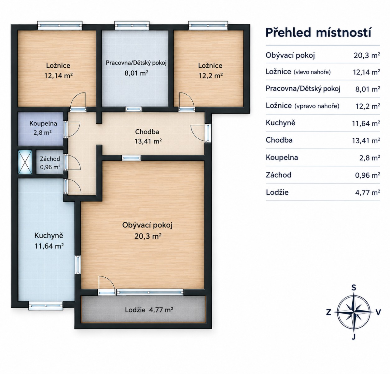 4+1, Prušánecká, Brno - Židenice, Jihomoravský kraj, 82 m² - 2