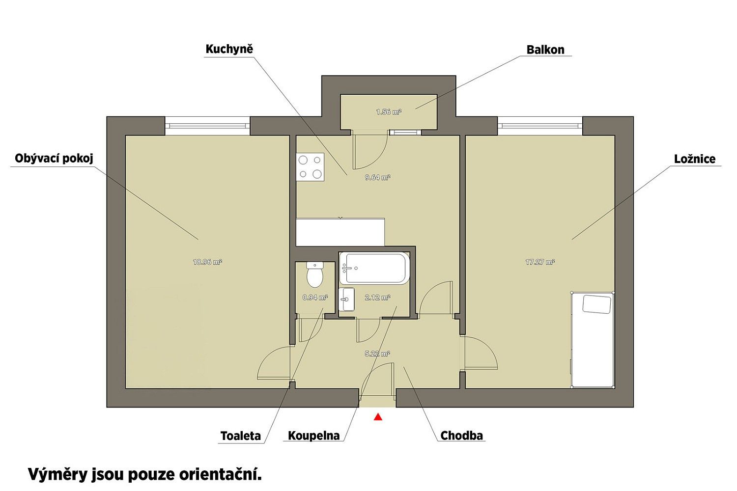 Prodej byt 2+1 - Kamenná, Aš, okres Cheb, 55 m² - 5