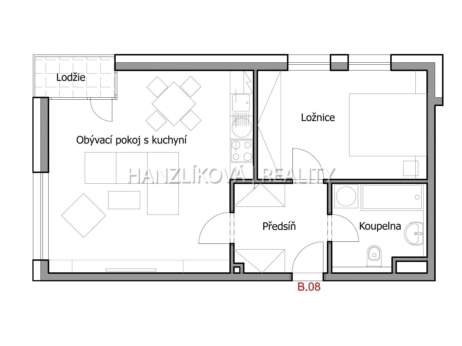 Pronájem byt 2+kk - Hálkova, České Budějovice, 47 m²