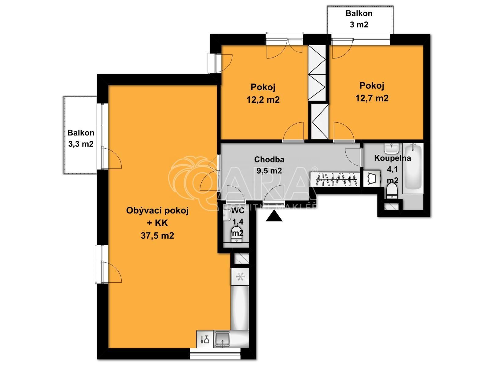 Pronájem byt 3+kk - Faltysova, Praha Zbraslav, 80 m² - 5