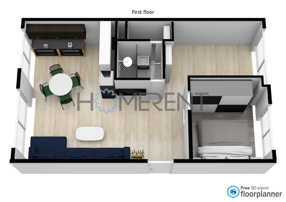 Pronájem byt 3+kk - Praha - Podolí, okres Praha 4, Hlavní město Praha, 61 m² - 5