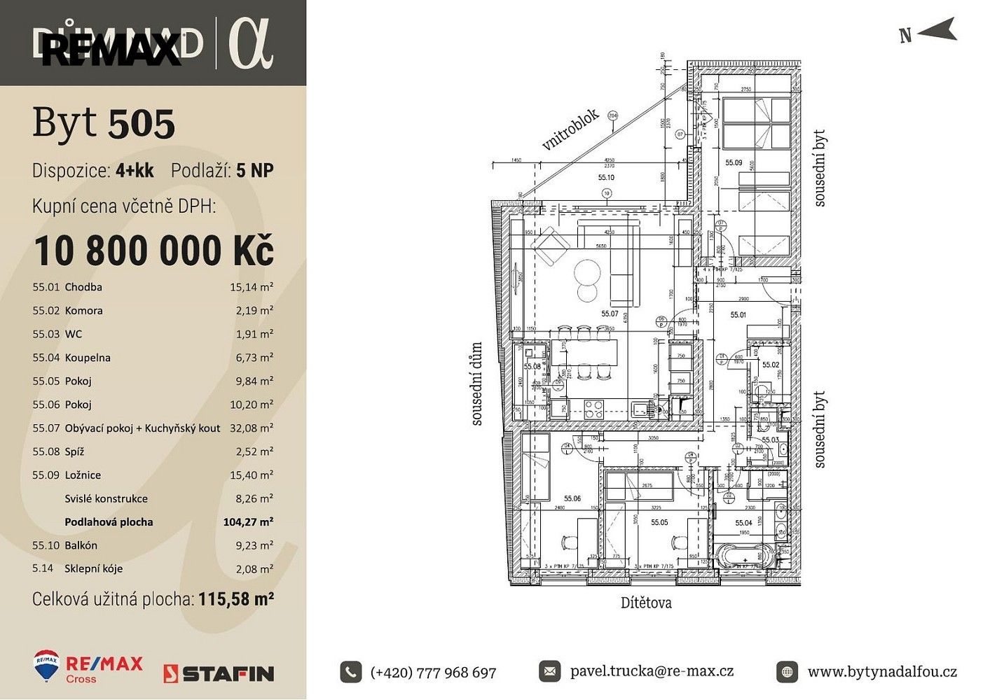 Prodej byt 4+kk - Plzeň, okres Plzeň-město, Plzeňský kraj, 104 m² - 2