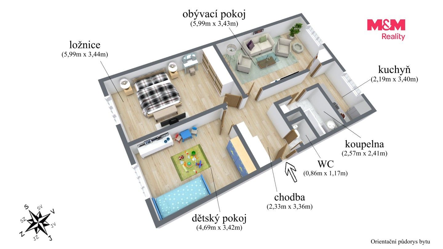 Byt 3+1 · 80 m² · Kamenná, Chomutov - 4