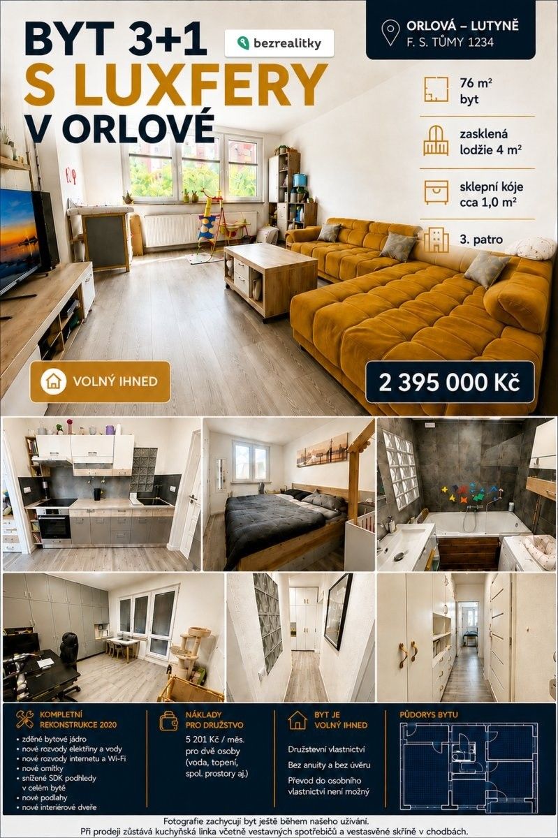 3+1, F. S. Tůmy 1234, Orlová Lutyně, 76 m² - 1