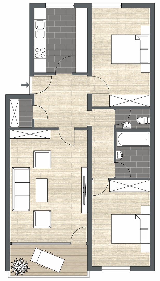 3+kk, , Bádensko-Württembersko, 86 m² - 1
