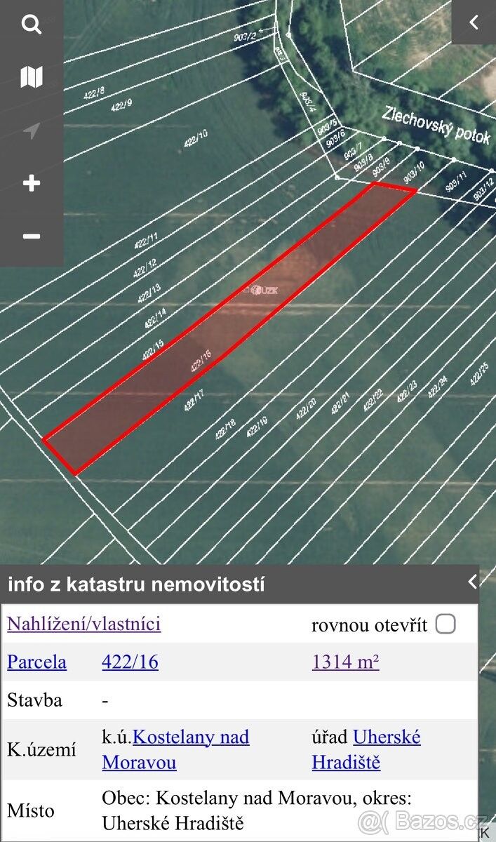 Prodej pozemek pro bydlení - Kostelany nad Moravou, 686 01