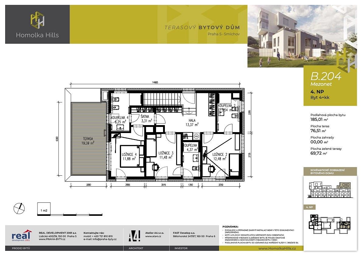 Prodej byt 5+kk - Akáciová, Praha 5 - Smíchov, 185 m² - 5
