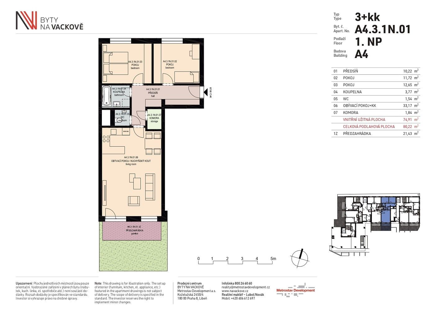 3+kk, Olgy Havlové, Praha 3 - Žižkov, 105 m² - 2