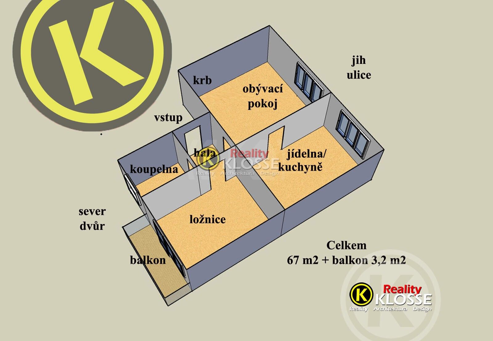 Byt 3+kk · 70 m² · třída 5. května, Lišov - 3