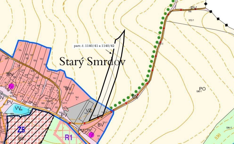 Prodej komerční pozemek - Starý Smrdov, Vyklantice