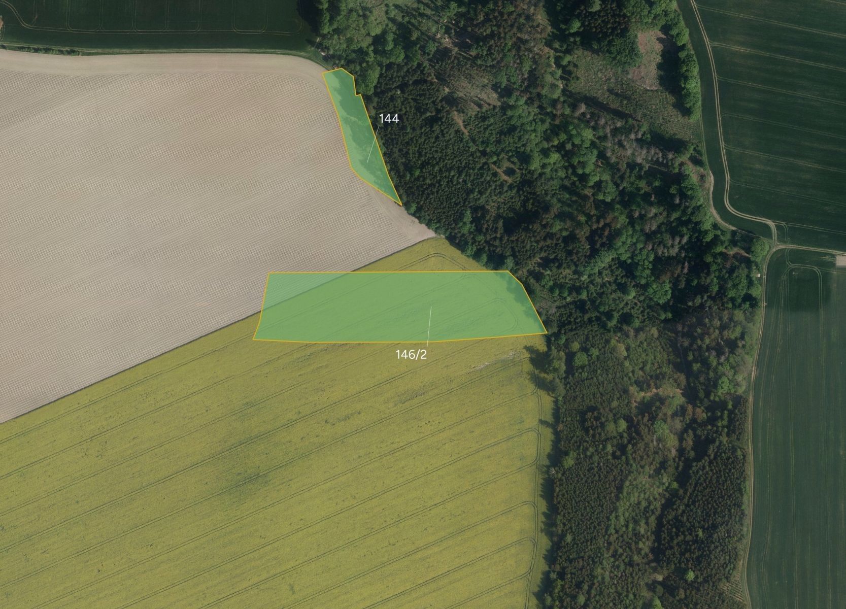 Zemědělské pozemky, Pěšice, Řepníky