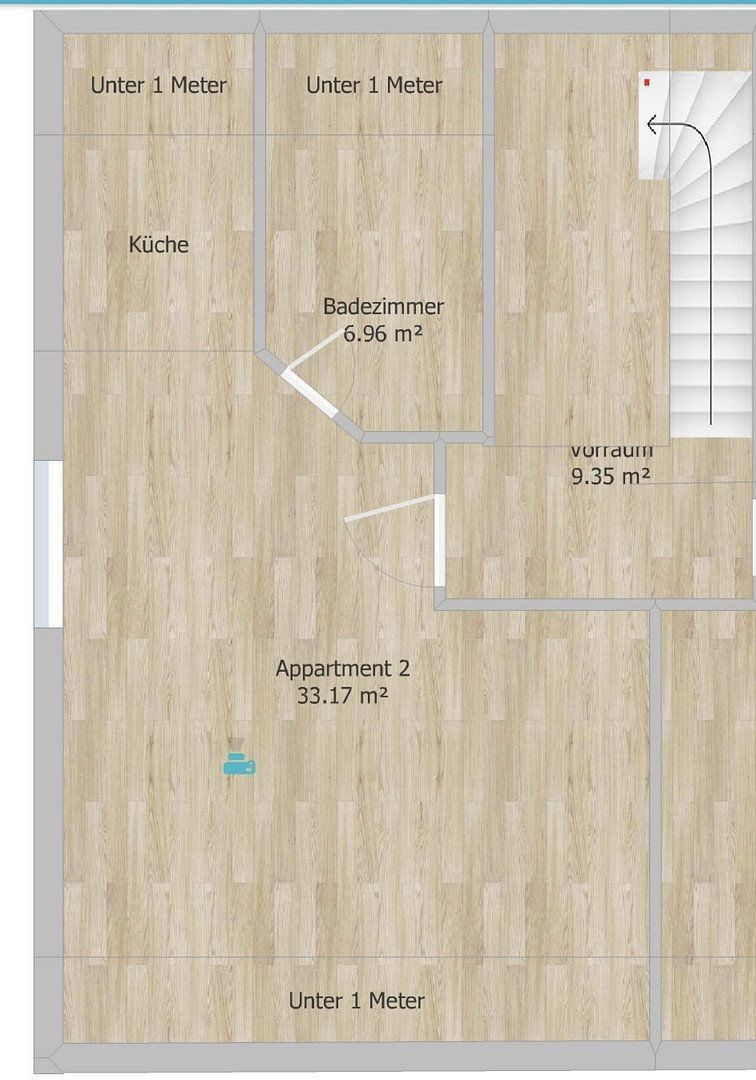 1+1, , Bádensko-Württembersko, 33 m² - 2