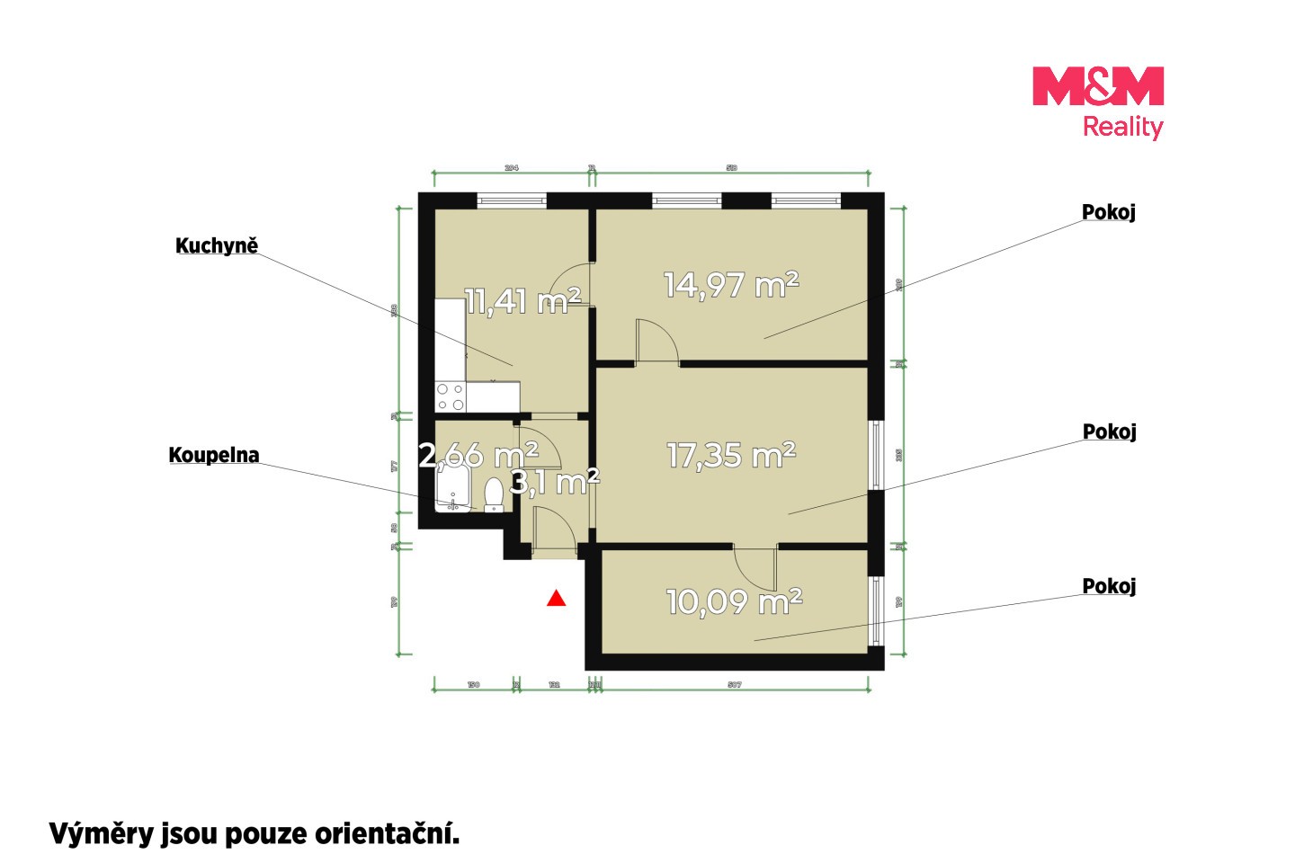 Byt 3+1 · 70 m² · Božkovská, Plzeň - 3