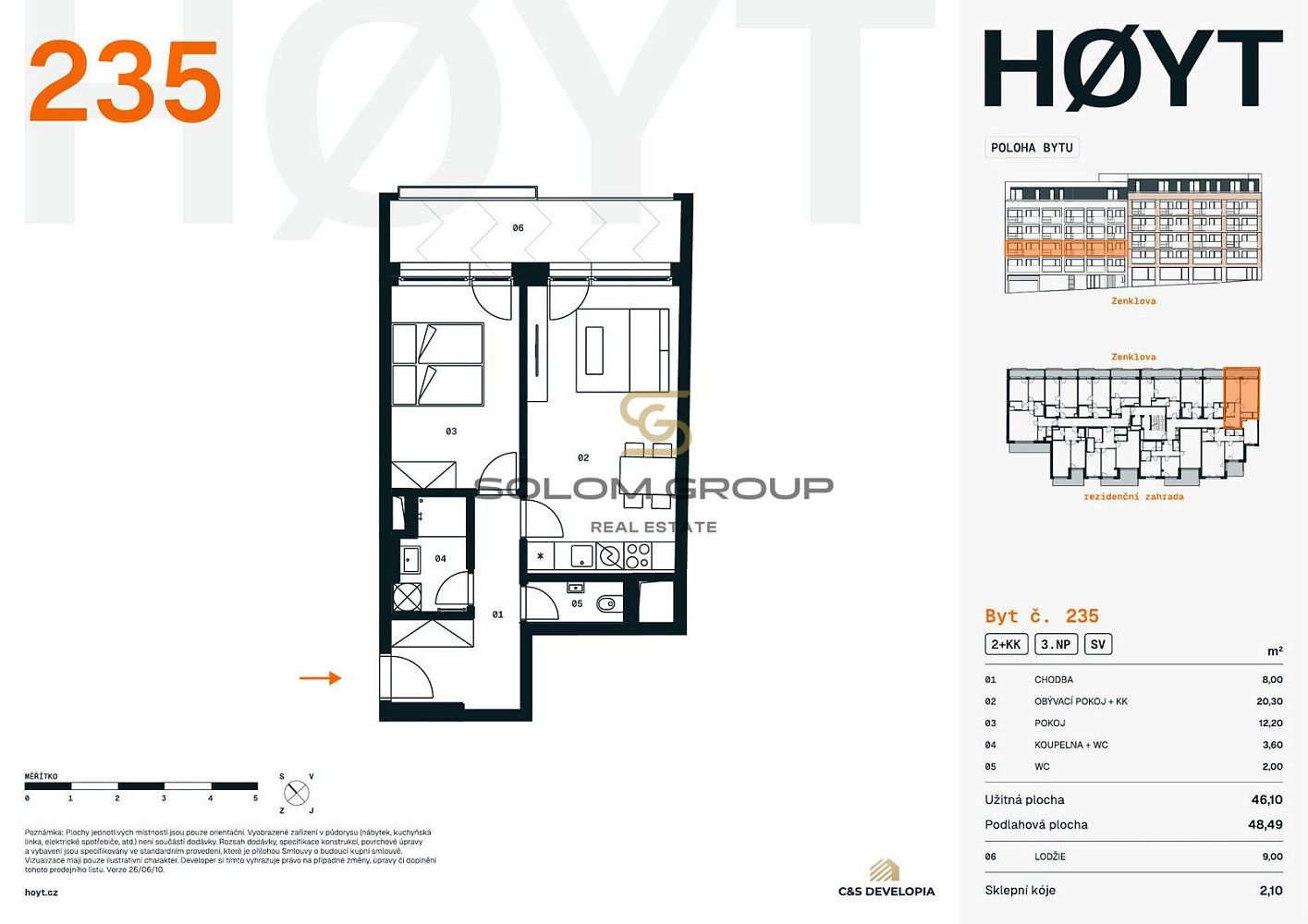 Prodej byt 2+kk - Zenklova, Praha 8 - Libeň, 58 m² - 5