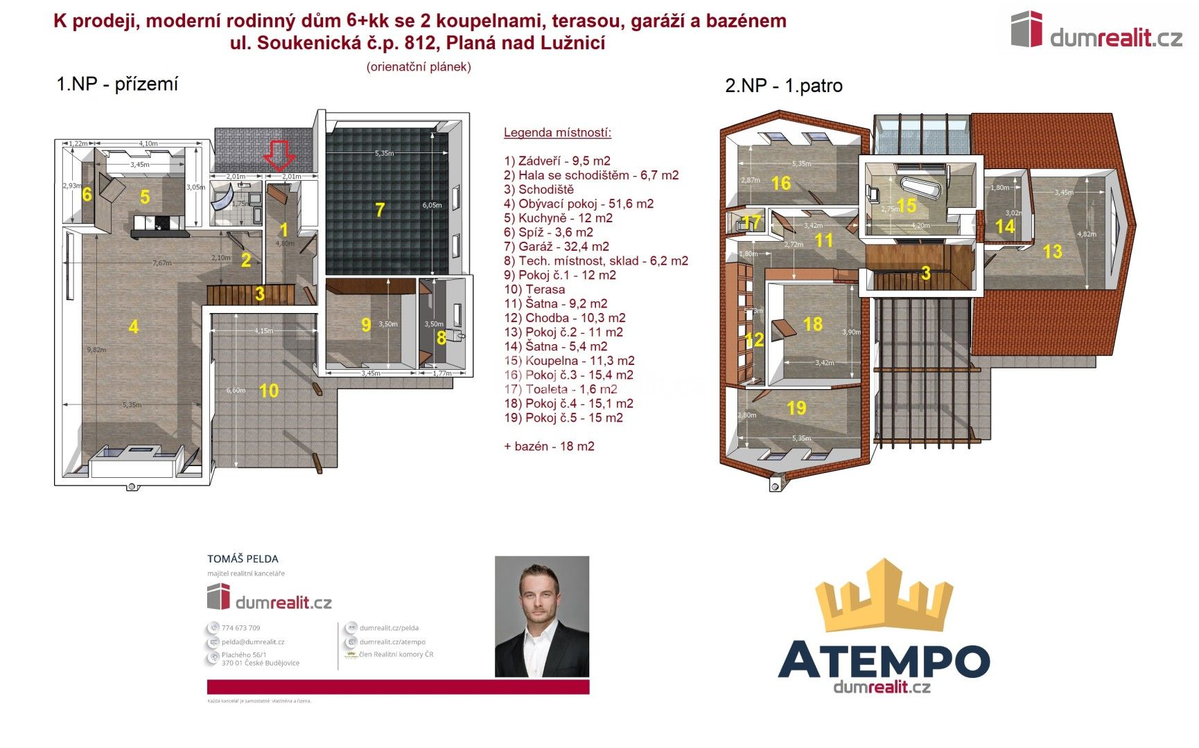 Prodej rodinný dům - Soukenická, Planá nad Lužnicí, 228 m²